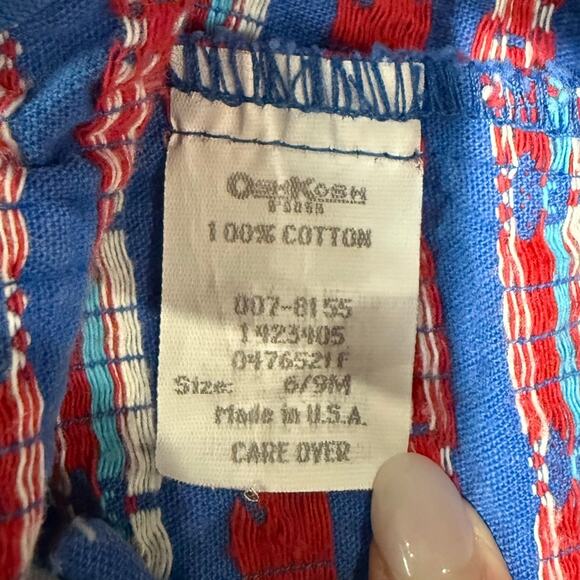 Vintage OshKosh B’gosh Sailor Nautical Shortalls 6-9 Mos Romper Vestback USA - Picture 9 of 10